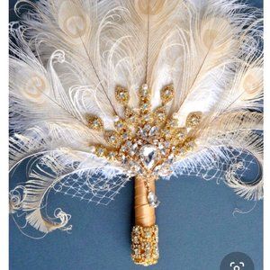 Great Gatsby theme feather fan